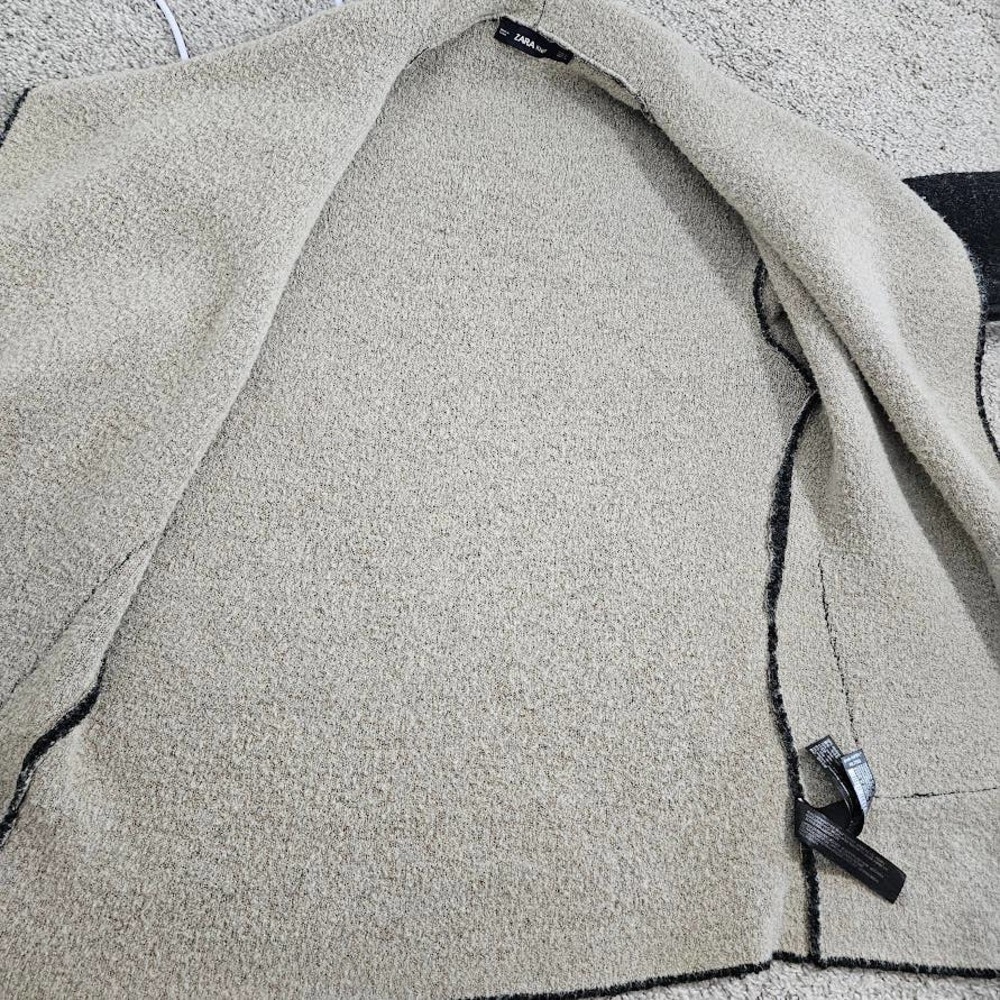 Zara Knit Women's Open Front Shawl Jacket Oversized Front Pockets Size S - Picture 4 of 14